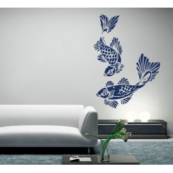 สติกเกอร์ติดผนัง ภาพปลาคาร์ฟ Koi Carp Fish Wall Sticker (WD-0174)